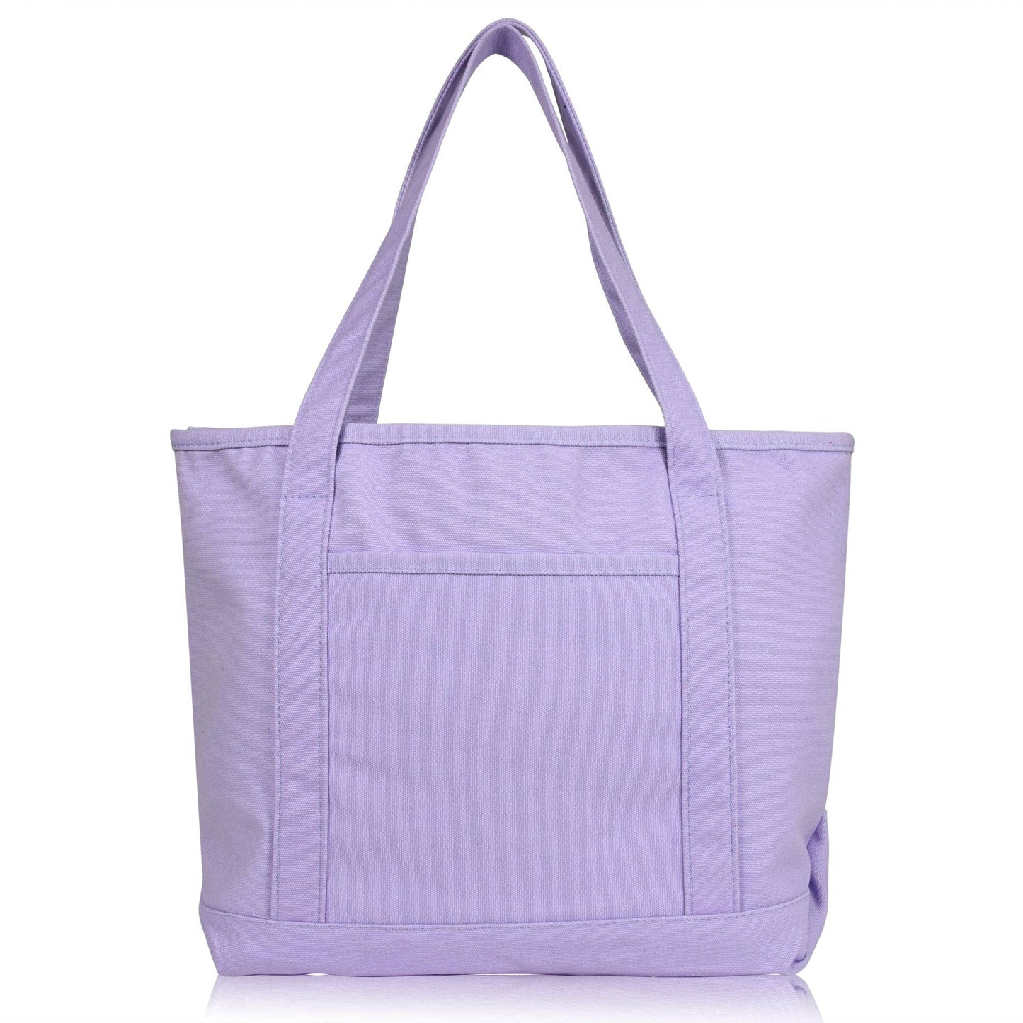 Dalix  20" Solid Color Soft Canvas Tote Bag: Black