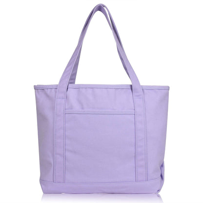 Dalix  20" Solid Color Soft Canvas Tote Bag: Black