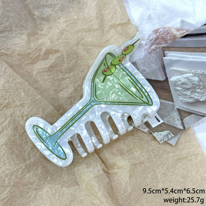 Fun Drink Glass & Cocktail Shaped Hair Claw: Coffee