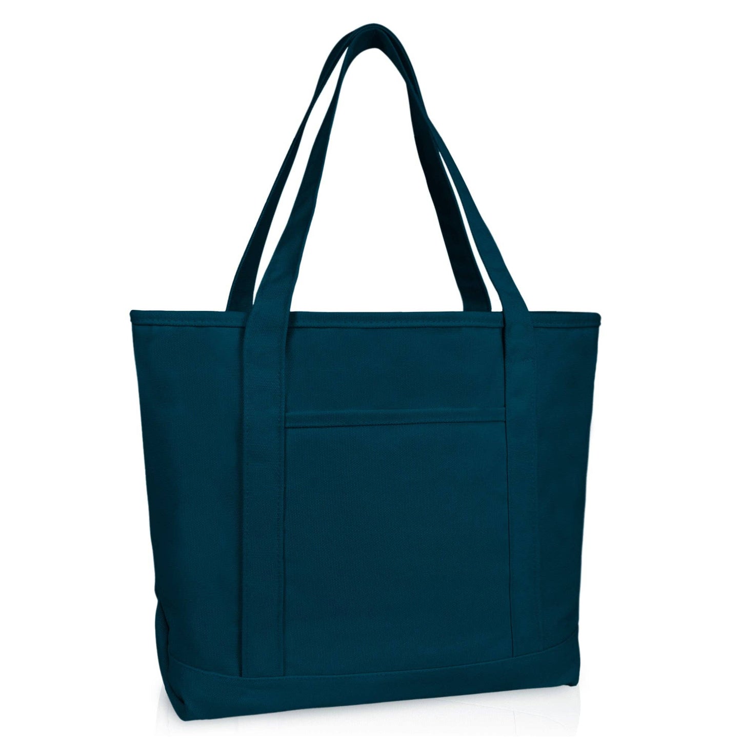 Dalix  20" Solid Color Soft Canvas Tote Bag: Black