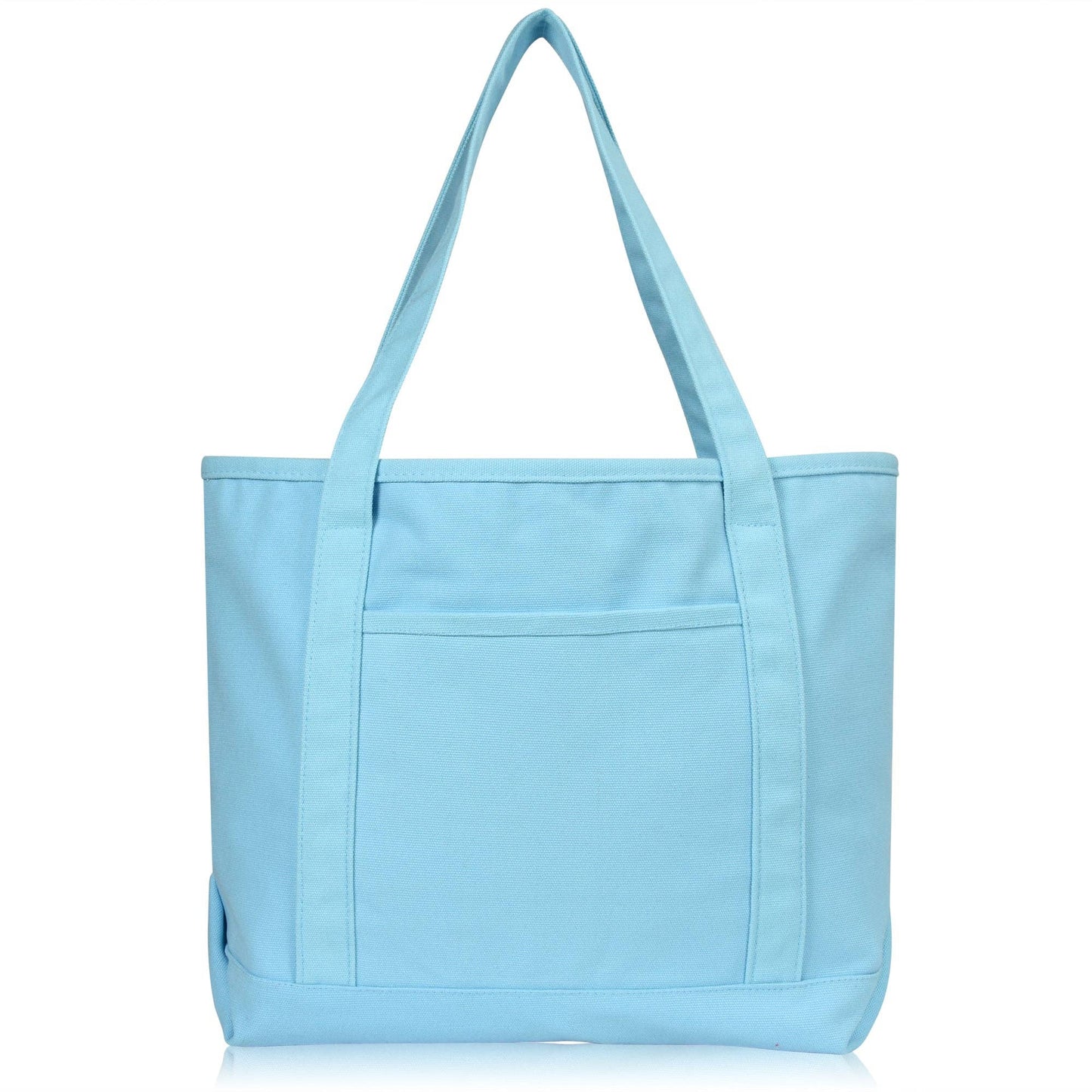 Dalix  20" Solid Color Soft Canvas Tote Bag: Black